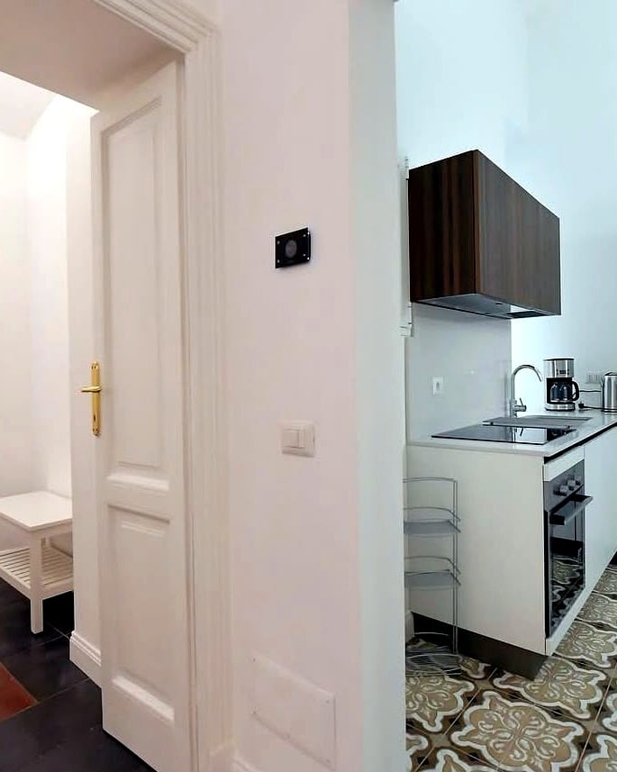 Vatican Apartment — kitchen and entrance